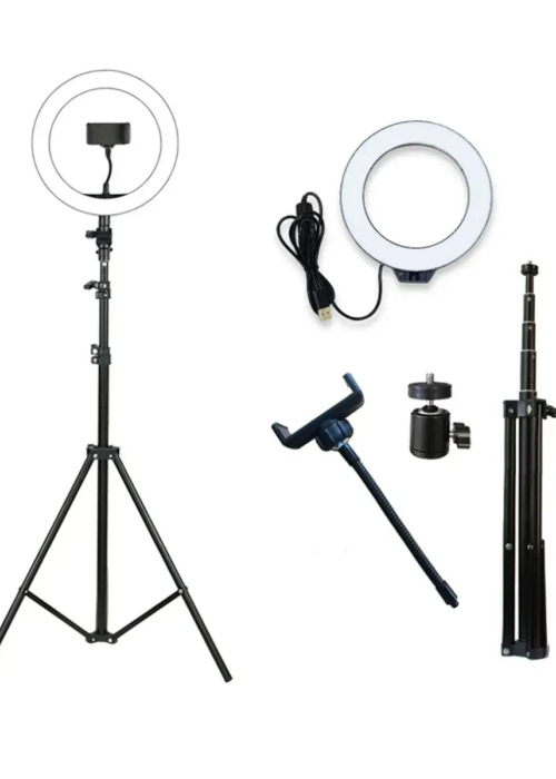 Кольцевая лампа 26 см белая